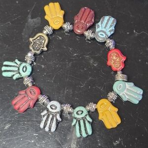 Multicolor Hamsa Hand Stretch Bracelet - Women Jewelry Bracelet
